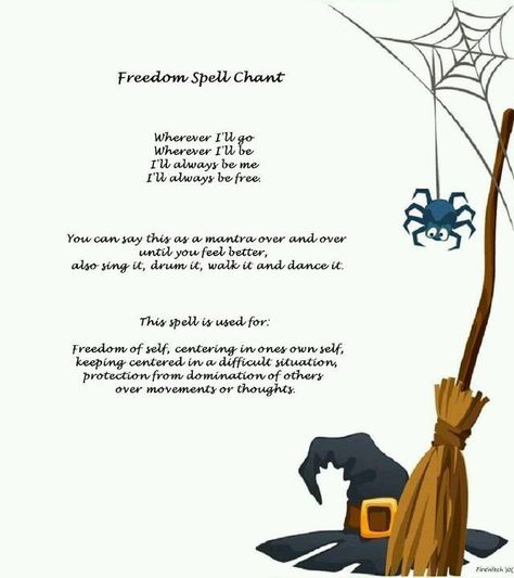 Freedom spell chant Wiccan Chants, Halloween Spell Book, Halloween Spells, Witch Stuff, Magic Herbs, Wiccan Witch, Magick Spells, Wiccan Spell Book, Witchcraft Spell Books