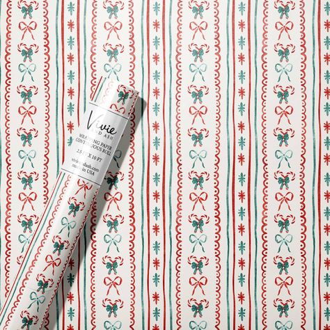 Wholesale  Christmas Candy Cane Stripe Bow Wrapping Paper  for your store - Faire Bow Wrapping, Vintage Christmas Wrapping Paper, Vintage Wrapping Paper, Wrapping Papers, Candy Cane Stripes, Wrapping Paper Christmas, Puzzles Gifts, Wax Warmers, Christmas Candy Cane