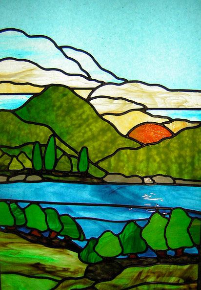 Painting Abstract Landscape, Abstract Landscape Art, Stained Glass Quilt, Stained Glass Patterns Free, Australian Flowers, Painting Glass, Landscape Quilt, Glass Painting Designs, D Images