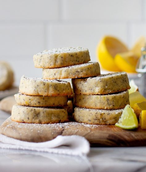 Lemon Poppyseed Shortbread, Lemon Poppy Seed Shortbread Cookies, Lemon Poppy Seed Mini Loaves, Lemon Poppy Seed, Lemon Poppy Seed Scones, Lemon Poppy Seed Cookies, Finger Cookies, Broma Bakery, Shortbread Bars