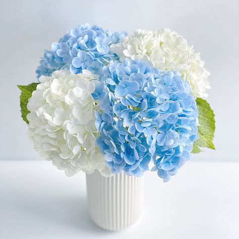 YalzoneMet 3 Pcs 21in White Artificial Hydrangea Flower Large Natural Lifelike Real Touch Hydrangea Flower Faux for Home Party Decor Outdoor Wedding Table Decoration Artificial Hydrangeas, Hydrangea Flowers, Flower Ball, Hydrangea Flower, Landscape Projects, Fake Flowers, Backyard Ideas, Large Flowers, Artificial Plants