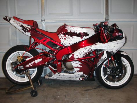 Custom Motorcycle (Bike) Vinyl Wrap Service Custom Motorcycle Paint Jobs, Pink Motorcycle, Motorcycle Paint Jobs, Red Motorcycle, Stunt Bike, Honda Grom, Custom Sport Bikes, Motorcycle Decals, Pretty Bike