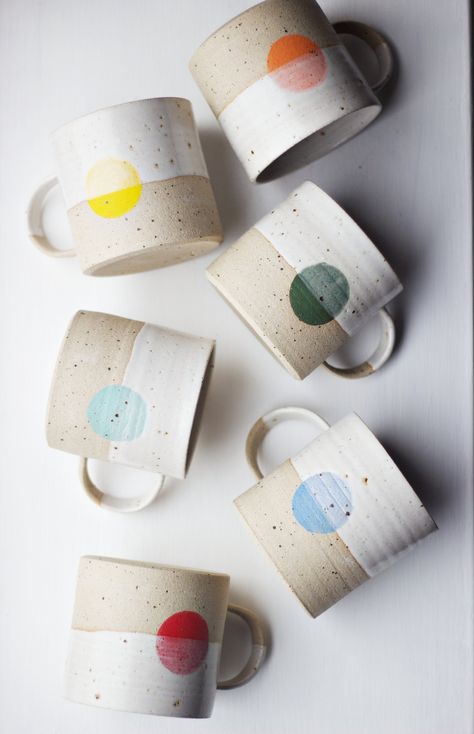 Mug Inspiration, Moon Cup, Sun Mug, Minimalist Mug, Speckled Mug, Ceramic Moon, Ceramic Sun, Pottery Items, Hand Painted Mug