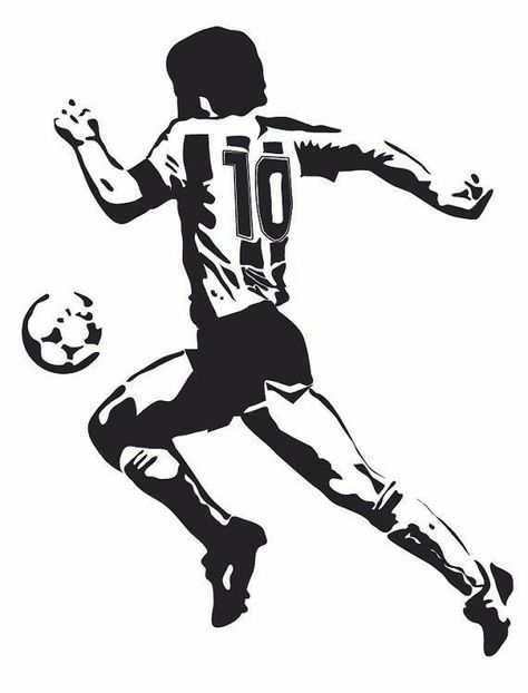 Maradona Tattoo, Maradona Football, Soccer Artwork, Football Tattoo, Football Artwork, Football Drawing, Family Tattoo Designs, Clover Tattoos, Football Images