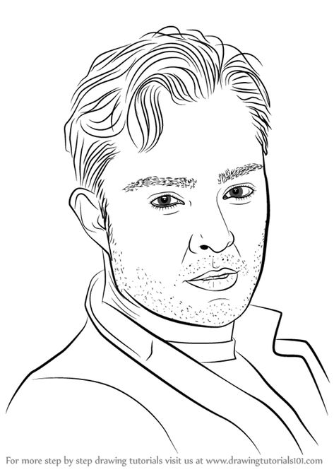 Learn How to Draw Ed Westwick (Celebrities) Step by Step : Drawing Tutorials Bass Drawing, Gossip Girl Fashion Blair, Chuck Blair, Ed Westwick, Matthew Espinosa, Chace Crawford, Annasophia Robb, Learn Drawing, Chuck Bass