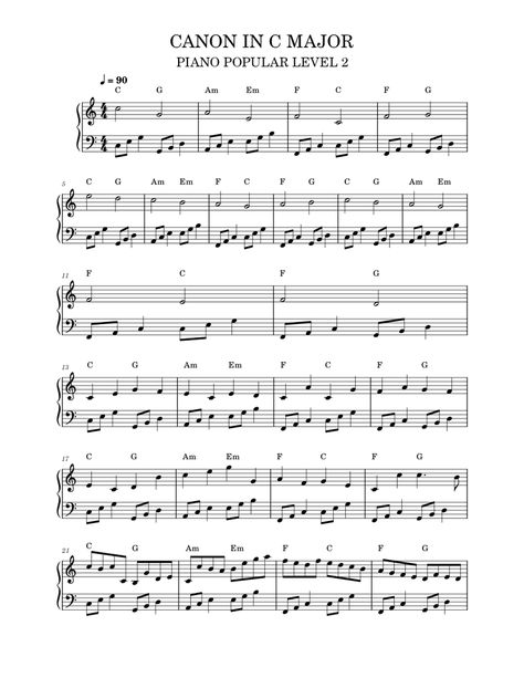 Download and print in PDF or MIDI free sheet music for CANON IN C MAJOR level2 (Piano pop easy) arranged by varanyas for Piano (Solo) Canon In C Piano Sheet, Easy Pop Piano Sheet Music, Pop Piano Sheet Music, Music Theory Piano, Music Printables, Free Printable Sheet Music, Music Theory Lessons, Pop Sheet Music, Piano Studio