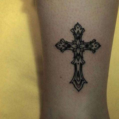 Random Tattoo Designs, Grunge Cross Tattoo, Ornamental Cross Tattoo, Cross Sternum Tattoo Women, Aesthetic Cross Tattoo, Detailed Cross Tattoo, Traditional Cross Tattoo, Goth Cross Tattoo, Cross Neck Tattoo