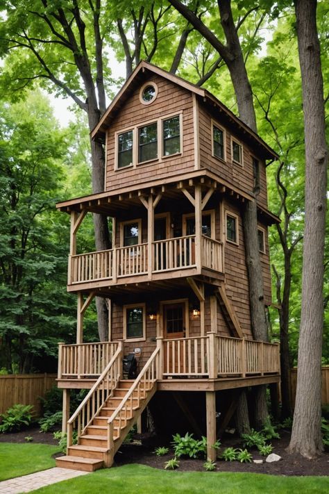 House Design App, Cool Tree Houses For Kids, Club House Design, Tree House Ideas, Adult Tree House, Treehouse Ideas, Simple Tree House, Luxury Tree Houses, Kids Tree