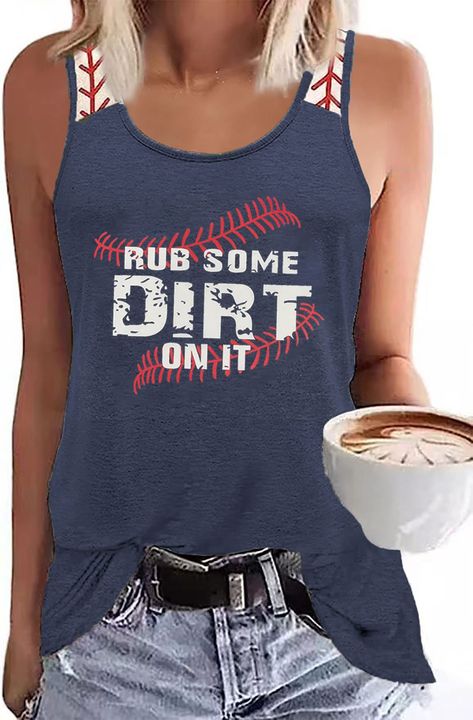 PRICES MAY VARY. 【Feature】Baseball t shirt for women, baseball mom tank tops, baseball player sleeveless tee blouse,I teach my kid to hit and steal/there is no crying in baseball/rub some dirt on it/let's do this boys letter print,funny cute heart graphic , crew-neck/U-neck design, fashion cool style, high-quality material texture. 【Style】Casual holiday baseball mama tee vests, super cute and soft baseball novelty tops,great gift idea for mom, wife, daughter, sister, aunt, grandma,teacher and an Baseball Mom Tank Top, Rub Some Dirt On It, Baseball Love, No Crying In Baseball, Mom Tank Tops, Baseball Mama, Love Graphic, Mama T Shirt, Mama Tee