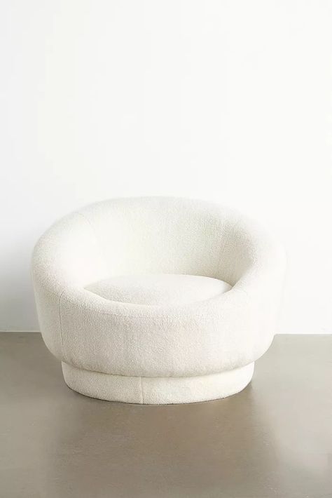 Urban Outfitters Decor, Occasional Chairs Bedroom, Circular Chair, Urban Outfitters Room, Bedroom Planner, Urban Outfitters Bedroom, Cream Chair, Bedroom Seating Area, Mini Chair