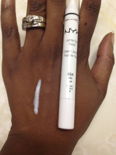 Nyx jumbo eye pencil in Milk (604) Nyx Jumbo Eye Pencil, Jumbo Eye Pencil, Eye Pencil, Pretty Stuff, Brown Skin, Lipsticks, Makeup Routine, Nyx, Milk