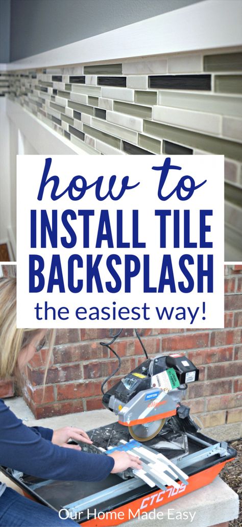 Here is a tutorial on how to install a tile backsplash even if you've never done it before! Use these easy tips to add beautiful tile work to your home. Easy Home Improvement, Home Improvement Loans, Home Remodeling Diy, Time Life, Diy Remodel, Kitchen Remodeling Projects, Tile Work, Tile Installation, Beautiful Tile