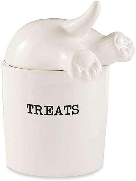 Amazon.com : Dog Tail Treat Canister - Ceramic Dog Treat Jar : Pet Supplies Dog Treat Container, Best Treats For Dogs, Puppy Teething, Dog Treat Jar, Treat Jar, Dog Bakery, Ceramic Dog, Natural Dog Treats, Treat Jars