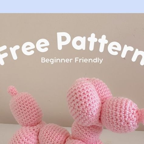 Ann 🌸🍑 on Instagram: "Free Crochet Pattern - Balloon Dog 🐕🎈  This is a beginner friendly pattern and a good practice of increase and decrease. It does take time so be patient. The video to twist the balloon dog is also on my profile!  DM me if you run into any issues. Have fun crocheting!   #beginnerfriendlypattern #crochetproject #freecrochetpattern" One Colour Amigurumi, Crochet Ballon Animals Pattern, Dog Toy Crochet Pattern Free, Dog Balloon Crochet, Mini Balloon Dog Crochet Pattern Free, Bingo Crochet Pattern Free, Crochet Ball Pillow Pattern Free, Small Crochet Plushie Free Pattern, Crochet Volleyball Pattern Free