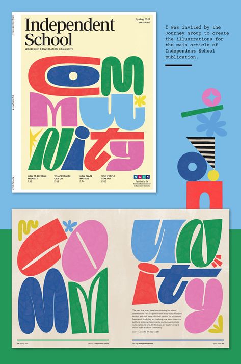 School Magazine, School Illustration, School Poster, Graphic Design Fun, Festival Design, Graphic Design Print, Typography Art, 로고 디자인, Typography Poster