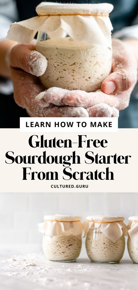 Sourdough Starter From Scratch, Gluten Free Sourdough Starter, Gluten Free Sourdough Bread, Gluten Free Sourdough, Pan Sin Gluten, Gluten Free Recipes Bread, Sourdough Starter Recipe, Gluten Free Breads, Gf Baking