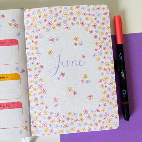 happy june! 🌼 my theme this month is a colorful flower garden and was inspired by a cover i saw on pinterest~ • • • #bulletjournal #bulletjournals #bulletjournaling #bulletjournalideas #bulletjournalist #bulletjournalcommunity #bulletjournalinspiration #bulletjournallove #bulletjournalinspo #bulletjournalspread #bulletjournalmonthly #bujo #bujoideas #bujoinspiration #bujoinspire #bujolove #bujocommunity #bujoinspo #bujospread #bujobeauty #bujomonthly #bujomonthlyspread #bujoart #bujogram #buj... Month Cover Page Bullet Journal, June Bullet Journal Cover, Bullet Journal Month Cover, Bujo Cover Page, Colorful Flower Garden, June Bullet Journal, Bujo Cover, Ballet Journal, May Bullet Journal