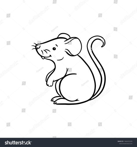 Vector mouse animal outline illustration for Christmas and new year design, symbol of 2020 in Chinese calendar. Cute rat on white background. For party invitation, holiday icon, greeting card #Ad , #Ad, #design#year#symbol#Chinese Rat Outline, Rat Illustration, Mouse Outline, Background For Party, Calendar Cute, Animal Outline, New Year Design, Greeting Card Image, Mouse Illustration