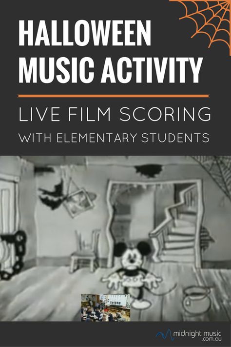 Halloween Live Film Scoring With Elementary Students Halloween Music Lessons, Halloween Music Activities, Music Activity, Halloween Lesson, Middle School Music, Elementary Music Lessons, Mouse Cartoon, Music Lesson Plans, Halloween Music