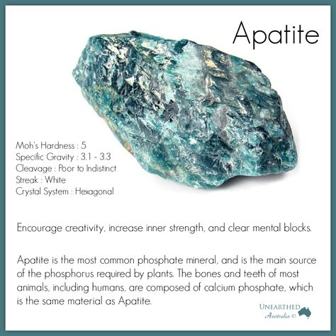 Blue Apatite Benefits, Apatite Crystal Meaning, Apatite Meaning, Healing Ideas, Healing Crystals For You, Gemstone Properties, Crystal System, Crystals Healing Properties, Information Card