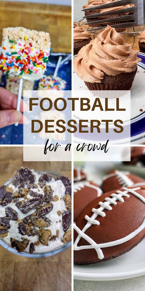 Whip up a few of these easy football desserts for a crowd at your next tailgate or superbowl themed party.  These superbowl deserts range from football themed desserts (like football cookies, football cupcakes and football brownies) to easy no bake football treats (like peanut butter fluff and rice krispie treats).Desserts Superbowl, Football Party Food Ideas, Football Dessert Ideas Football Dessert Ideas, Football Desserts Easy, Superbowl Spread, Desserts Superbowl, Super Bowl Dessert Ideas, Superbowl Dessert, Football Party Food Ideas, Football Dessert, Super Bowl Dessert