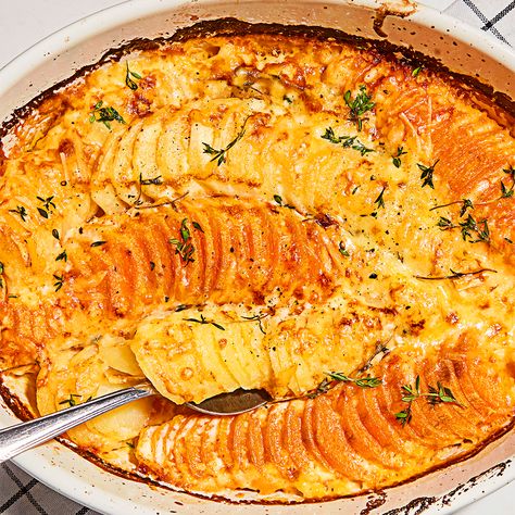 Sweet Potato and Parsnip Gratin - Misfits Market Parsnip Gratin, Misfit Market, Root Vegetable Gratin, Vegetable Gratin, Misfits Market, Sweet Potato Gratin, Thanksgiving 2022, Root Veggies, Root Vegetable