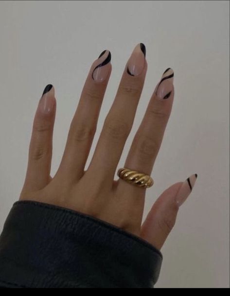 Black And Nude Nails, Taupe Nails, Milky Nails, Black Acrylic Nails, Formal Nails, Minimal Nails, Her Nails, Casual Nails, Simple Acrylic Nails