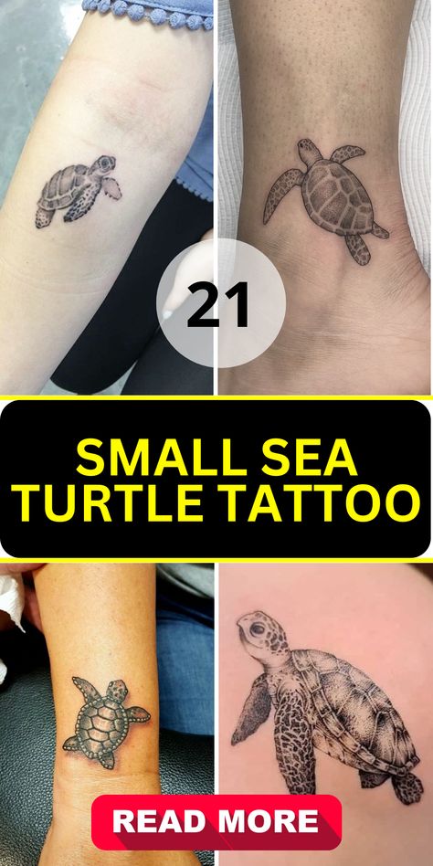 Elegant Small Sea Turtle Tattoo Ideas for Women – Simple, Realistic, and Cute Designs Hawaii Sea Turtle Tattoo, Small Sea Turtle Tattoos For Women, Turtle Tattoo Ideas For Women, Sea Turtle Tattoo For Women, Small Sea Turtle Tattoo, Sea Turtle Tattoo Ideas, Turtle Tattoo Ideas, Seashell Tattoos, Sea Turtle Tattoo