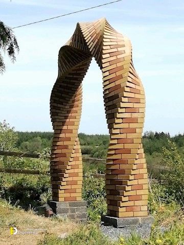 How To Build A Beautiful twisted Brick Column  - Engineering Discoveries Brick Wall Ideas, Aerospace Design, Brick Columns, Brick Works, Brick Laying, Woodland House, Brick Art, Brick In The Wall, Construction Diy