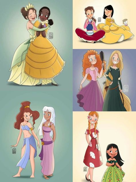 Disney Princesses Fanart, Disney Ships Crossover, Disney Princess Fanart, Disney Princess Anime, Princesas Disney Anime, Modern Disney Characters, Disney Character Art, Disney Ships, Disney Princess Artwork