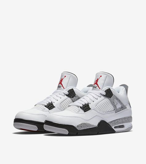 Jordan 4 White, Nike Air Jordan 4 Retro, Nike Air Jordan 4, Nike Shoes Girls, Jordan Shoes Girls, Jordan Shoes Retro, Jordan 4s, White Cement, All Nike Shoes