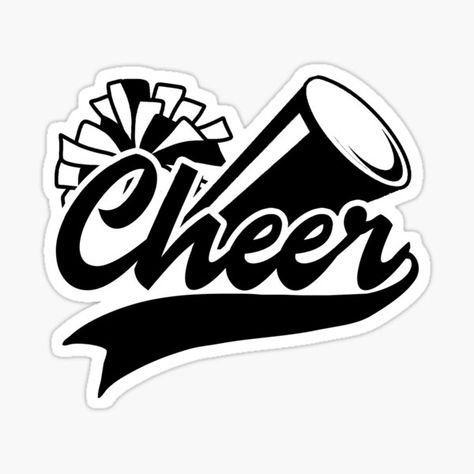 Cheer Cheerleading Peace Love for Cheerleader Cute Sticker on stickers, t-shirts, and more. School Spirit Posters, Cheer Posters, Cheer Shorts, Team Logo Design, Face Art Makeup, Cheerleading Gifts, Hello Kit, Cheer Shirts, Homecoming Mums