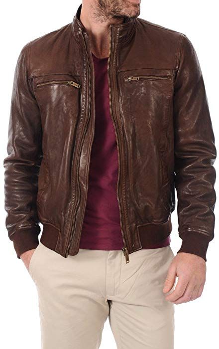 Dark brown leather jacket