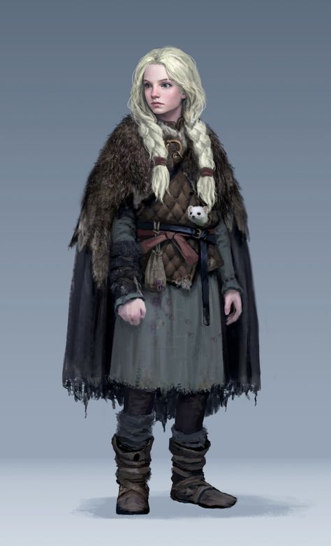 Scottish Character Design, Dnd Winter Clothes, Nordic Character Design, Norse Character Design, Medieval Character Art, Winter Character Design, Nordic Women, Medieval Character Design, Nordic Warrior