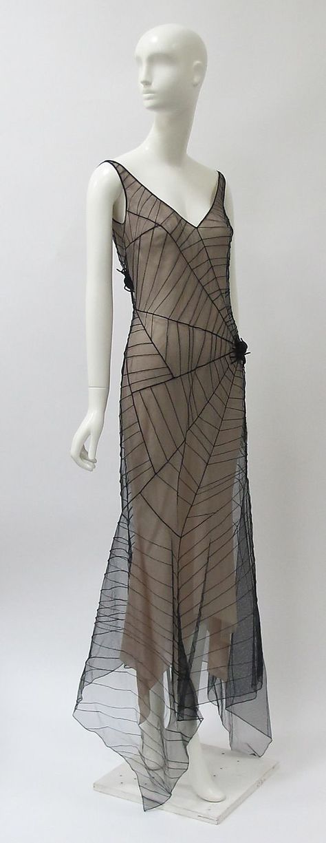 Beautiful Vintage, Gossamer Spider's Web Dress. Suitable for taking tea. Spider Web Clothing, Cobweb Dress, Spider Web Fashion, Spider Clothes, Gossamer Dress, Spider Clothing, Edgy Prom, Spider Fashion, Spider Web Dress