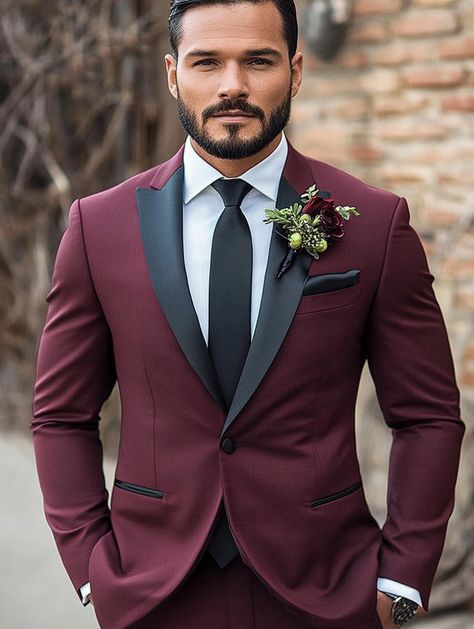 Make a bold statement with our deep burgundy tuxedo. Visit our website to discover more.  

#GroomStyle #BoldElegance #menssuitstyle #mensfashion #menssuits #mensstyle #suitstyle #suits #menstyle #suitup #menswear #suitandtie #men #dapperfashion #style #suitsformen #mensfashionblog #suited Groom Suit Burgundy, Burgundy Suit Men, Red Suits, Mens Suit Style, Grooms Suit, Graduation Suits, Groom Suits, Light Blue Suit, Burgundy Tuxedo