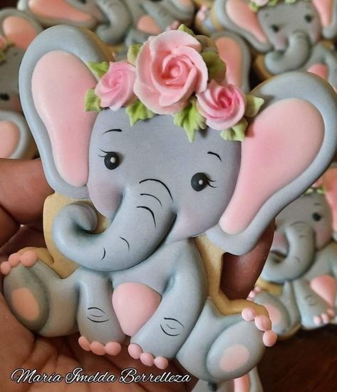 Elephant Cookies Decorated, Elephant Sugar Cookies, Elephant Baby Shower Cookies, Elephant Cookie, French Baby Shower, Babby Shower, Safari Cookies, Elephant Cookies