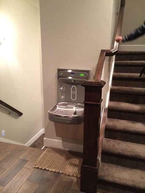 Drinking fountain Mudroom Drinking Fountain, Drinking Fountain In House, Indoor Drinking Fountain, Home Drinking Fountain, Backyard Drinking Fountain, Water Fountains Indoor, Outdoor Drinking Fountain, Water Fountain Indoor, Fountains Indoor