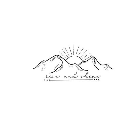 Austria Tattoo, Groovy Glam, Berg Tattoo, Small Mountain Tattoo, Sunrise Tattoo, Mountains Tattoo, Mountain Tattoo Simple, Cowgirl Tattoos, Sunset Tattoos