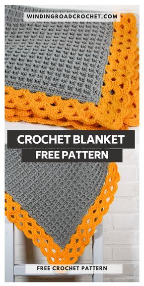 Learn to crochet this lovely waffle stitch blanket with an arcade stitch border. Free crochet pattern with video tutorials.7 sizes of blankets. Waffle Crochet Blanket, Waffle Stitch Blanket, Crochet Borders For Blankets, Arcade Stitch, Waffle Crochet, Winding Road Crochet, Crochet Blanket Border, Modern Haken, Chunky Crochet Blanket Pattern