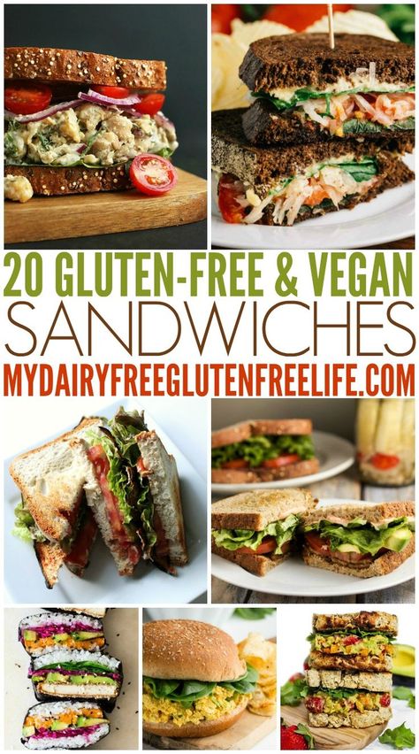 20 Vegan & Gluten Free Sandwiches Alaska Food, Gluten Free Sandwiches, Vegan Sandwiches, Good Recipes, Gluten Free Lunch, Vegetarian Sandwich, Veggie Sandwich, Delicious Gluten Free Recipes, Slow Cooker Dinner