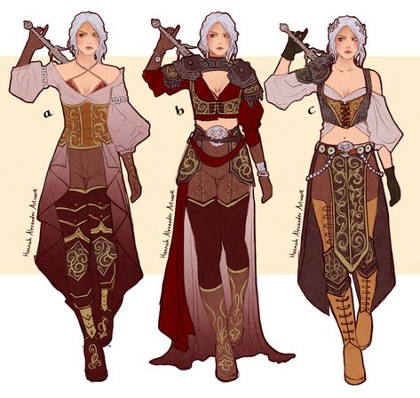 Hannah Alexander Artwork, Hannah Alexander, Yennefer Of Vengerberg, Medieval Clothing, Fantasy Costumes, Gaming Clothes, Character Design References, Fantasy Clothing, Fantasy Fashion