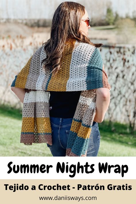 Cj Design, Crochet Shaw, Easy Crochet Headbands, Simple Scarf Crochet Pattern, Crochet Prayer Shawls, Crochet Wrap Pattern, Tunisian Crochet Stitches, Simple Scarf, Summer Shawl