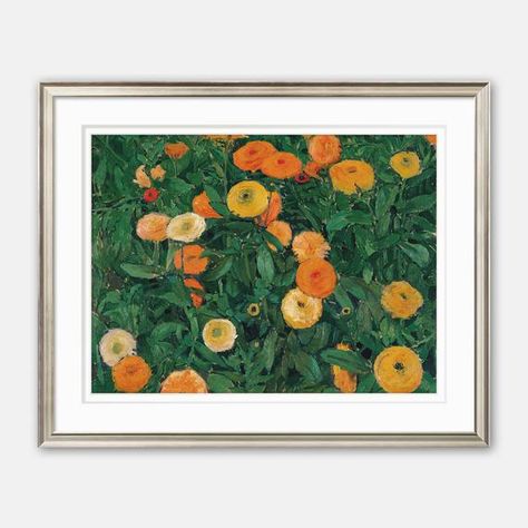 Koloman Moser,Marigolds print,Vintage print,antique # #kolomanmoser #marigoldsprint #vintageprint #antiqueoilpainting #antiquepainting #antiqueart #printablewallart #printableart Yellow Flowers Garden, Ranunculus Painting, Painting Colourful, Wall Print Set, Dreams Art, Antique Wall Decor, Koloman Moser, Eclectic Gallery Wall, Antique Painting