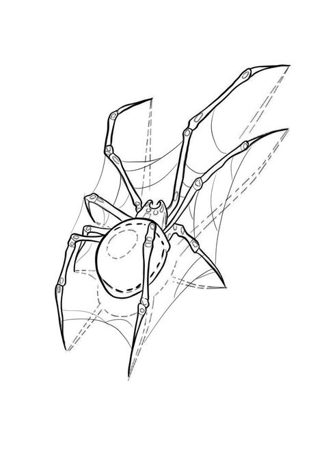 Spider With Web Tattoo Design, Spider Stencil Tattoo, Spiderman Spider Tattoo, Spider On Web Tattoo, Spider Tattoo Drawing, Spider Tattoo Outline, Spider Tattoo Sketch, Spider Line Art, Spider Tattoo Stencil