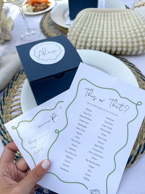 Coastal Bridal Shower Theme for Nantucket New England Bride Coastal Chic Bridal Shower Ideas, Nantucket Theme Party, Bridal Shower Coastal Grandmother, Coastal Bridal Shower Ideas, Nantucket Wedding Invitations, Coastal Bridal Shower Invitations, Coastal Casual, Wedding Shower Themes, Bridal Shower Inspo