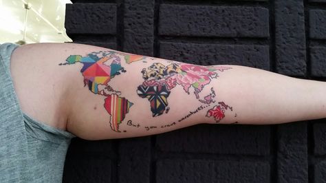 The world's continents tattoo England Map Tattoo, Continents Tattoo, Continent Tattoo, Travel Diary Travelers Notebook, Jackalope Tattoo, Camping Tattoo, Map Tattoo, Spring Wedges, England Map