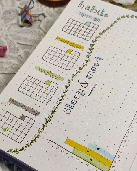 ✨ August Bullet Journal Tracker Spread ✨ Hey everyone! I'm thrilled to share my tracker spread for August with you all. This month, I've continued the whimsical minimal firefly theme! 🌟 🪄📝 Trackers Included: Habit Tracker: A simple calendar grid to keep up with my daily habits. 🗓️✔️ Mood Tracker & sleep log: A graph design 📊😊scaling from 1 to 10 to track my mood & monitor my sleep patterns and hours of rest💤🌙 throughout the month. I’ve kept the design minimal, with leaves and fireflies d... Monthly Tracker Bullet Journal, Sleep Log Bullet Journal, Bullet Journal Graph, Firefly Theme, Bullet Journal Grid, August Bujo, October Bujo, August Bullet Journal, Sleep Log