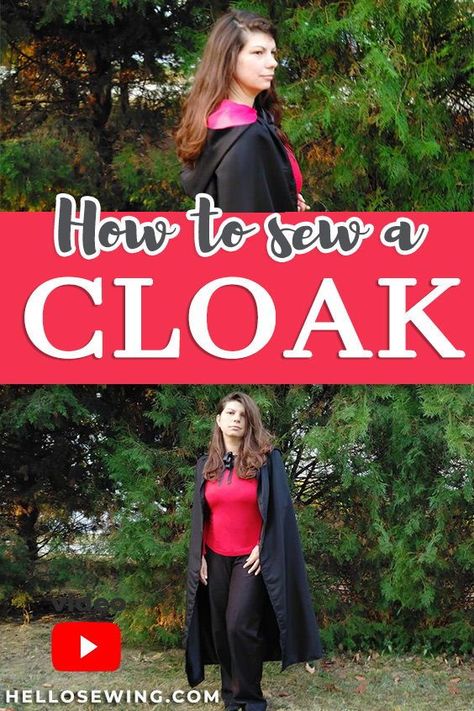 Witch Cloak Diy, Diy Cape With Hood, Diy Hooded Cloak, Hooded Cloak Pattern, Hooded Cape Pattern, Royal Cloak, King Cape, Queen Cape, Cloak Pattern