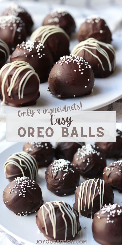 Oreo Balls - Easy, yummy no bake chocolate dessert, perfect for summer cookout, parties and gatherings! Made with oreo cookies, cream cheese and chocolate, these truffles are fun and delicious sweet treats and snacks! Cookies Cream Cheese, Oreo Bites, Christmas Finger Foods, Finger Food Desserts, Cream Cheese Oreo, Finger Desserts, Cheese And Chocolate, Oreo Balls, Homemade Breads